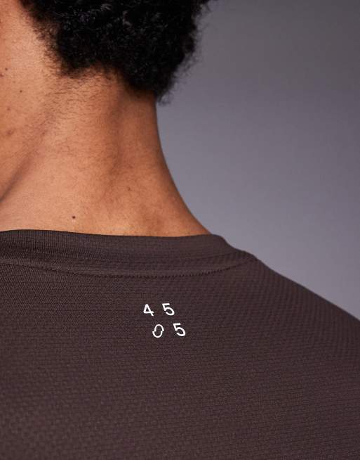 4505 - Icon - T-shirt manches longues de sport en tulle à séchage rapide - Marron, 5 de 5