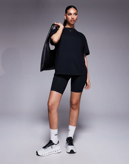 4505 - Icon - T-shirt oversize en coton épais à séchage rapide avec imprimé au dos - Noir délavé, 2 de 4