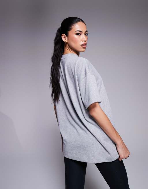 4505 - Icon - T-shirt oversize en coton épais à séchage rapide - Gris chiné, 3 de 4