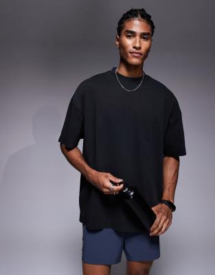 4505 - Icon - T-shirt oversize en coton épais à séchage rapide - Noir