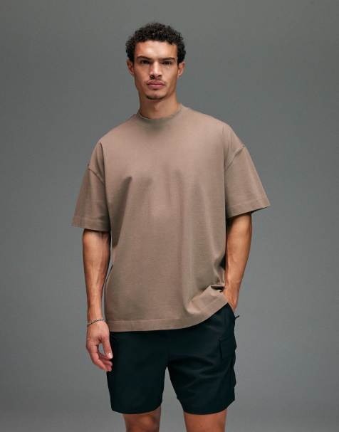 4505 - Icon - T-shirt oversize en coton épais à séchage rapide - Sable délavé - view 1