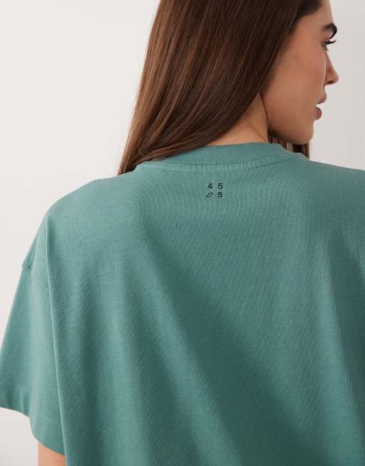 4505 - Icon - T-shirt oversize en coton épais à séchage rapide - Sauge délavé, 3 de 4