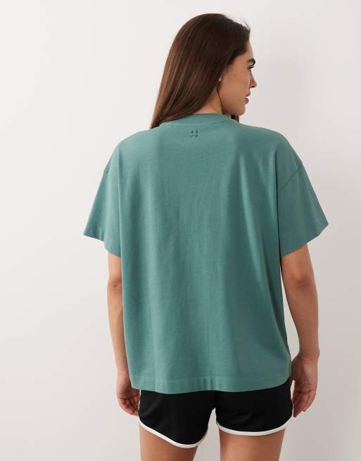 4505 - Icon - T-shirt oversize en coton épais à séchage rapide - Sauge délavé, 4 de 4