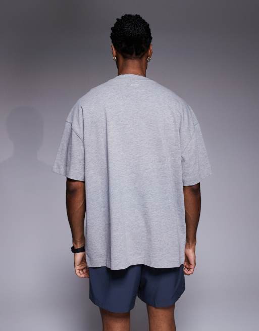4505 - Icon - T-shirt oversize grigio mélange in cotone pesante con finitura quick dry, 3 di 4