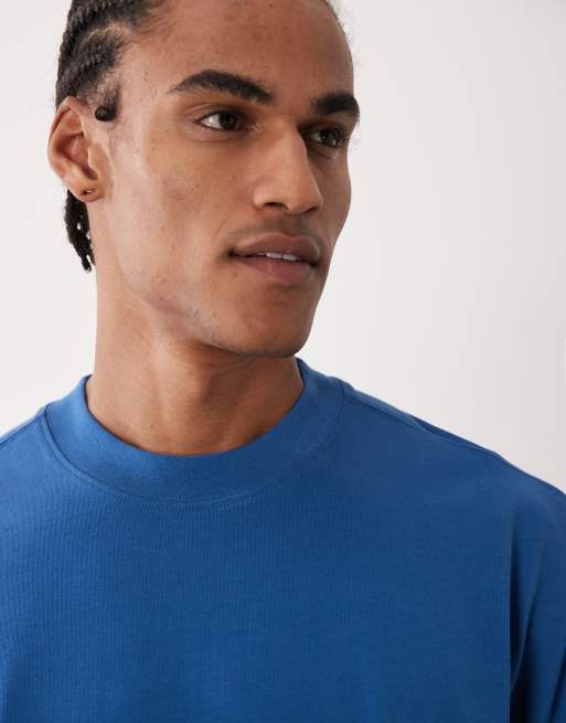 4505 - Icon - T-shirt oversize in cotone pesante blu slavato con finitura quick dry, 4 di 5