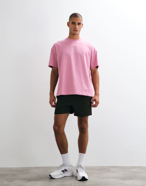 4505 Icon t-shirt oversize in cotone pesante con finitura quick dry rosa slavato - view 1