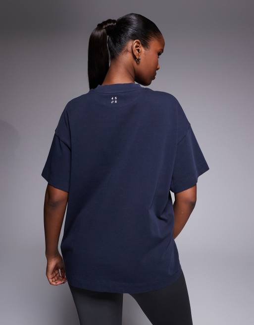 4505 - Icon - T-shirt oversize in cotone pesante nero slavato con finitura quick dry, 4 di 4