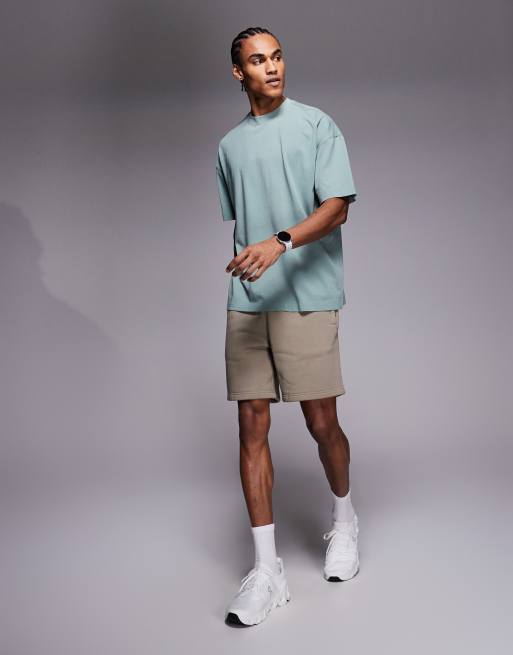 4505 - Icon - T-shirt oversize in cotone pesante verde giada slavato con finitura quick dry, 2 di 5