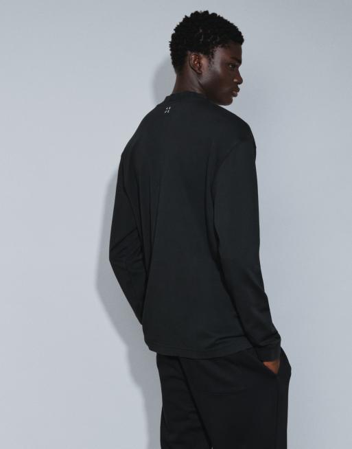 4505 - Icon - T-shirt oversize pesante in cotone nero slavato con finitura quick dry, 4 di 9
