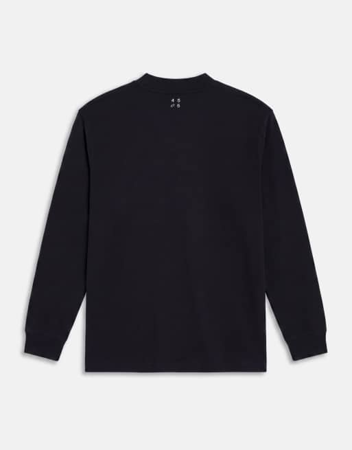 4505 - Icon - T-shirt oversize pesante in cotone nero slavato con finitura quick dry, 7 di 9