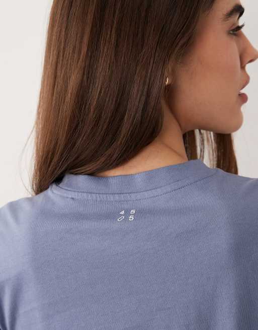 4505 - Icon - T-shirt squadrata blu delfino in cotone con finitura quick dry, 2 di 4