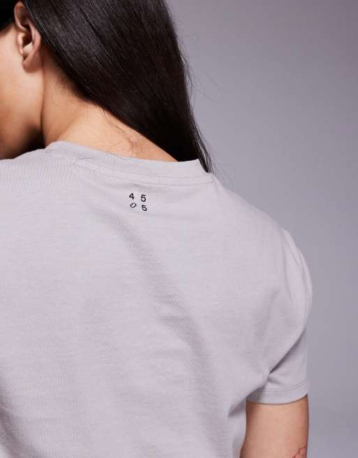 4505 - Icon - T-shirt squadrata grigio cenere in cotone con finitura quick dry, 2 di 4