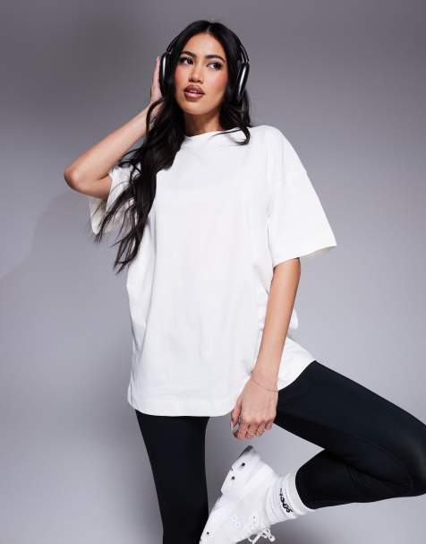 4505 - Icon - T-shirt squadrata in cotone pesante bianco sporco con finitura quick dry - view 1