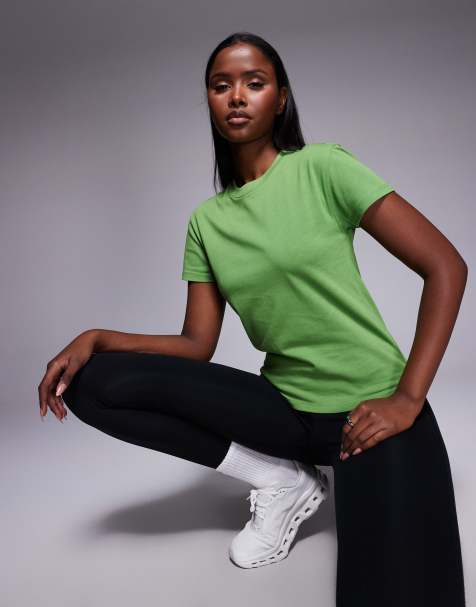 4505 - Icon - T-shirt squadrata verde in cotone con finitura quick dry - view 1