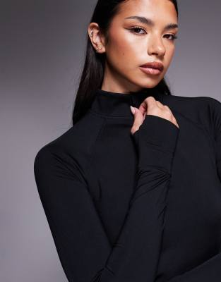 4505 Icon Thermal 1/4 Zip Running Contour Jacket In Black