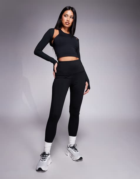 4505 Icon thermal high waist running leggings in black - view 1