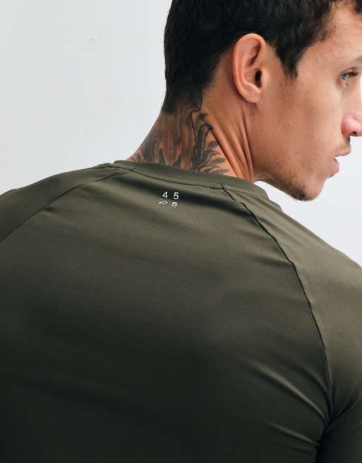 4505 - Icon - Top a maniche lunghe base layer da allenamento attillato in tessuto quick dry kaki, 4 di 5