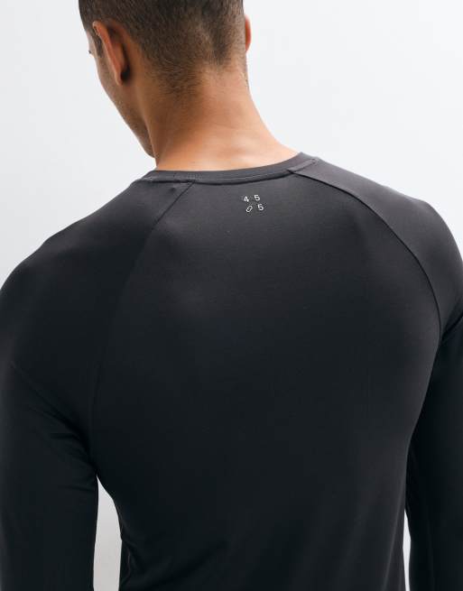 4505 Icon top a maniche lunghe da training, base layer, attillato, ad asciugatura rapida, grigio scuro, 4 di 5