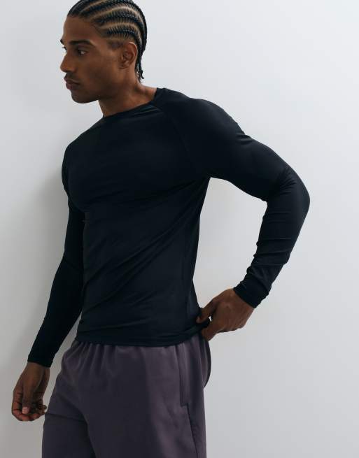 4505 - Icon - Top de sport de base moulant à manches longues en tissu à séchage rapide - Noir, 5 de 5