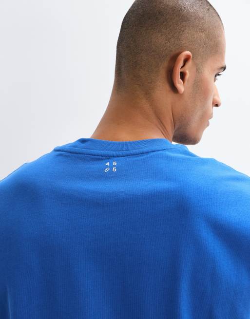 4505 - Icon - Top senza maniche oversize da allenamento con finiture in tessuto quick dry blu reale, 3 di 5