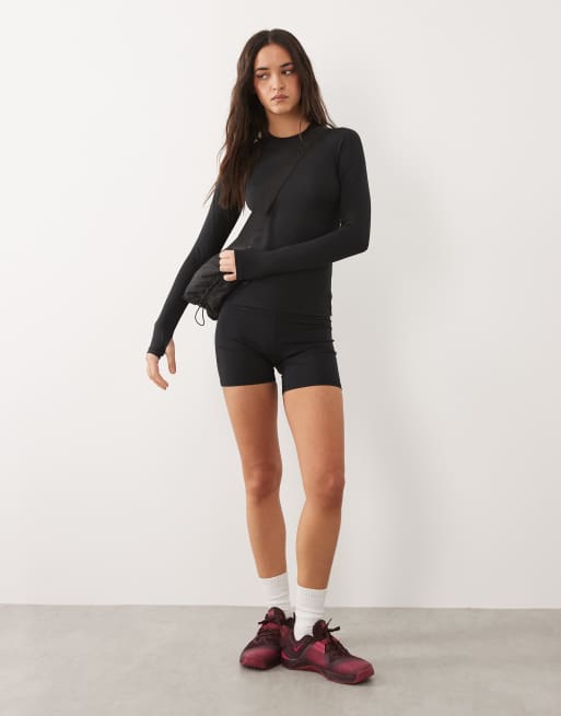 4505 - Icon - Top slim de sport à manches longues en tissu à séchage rapide - Noir, 3 de 4