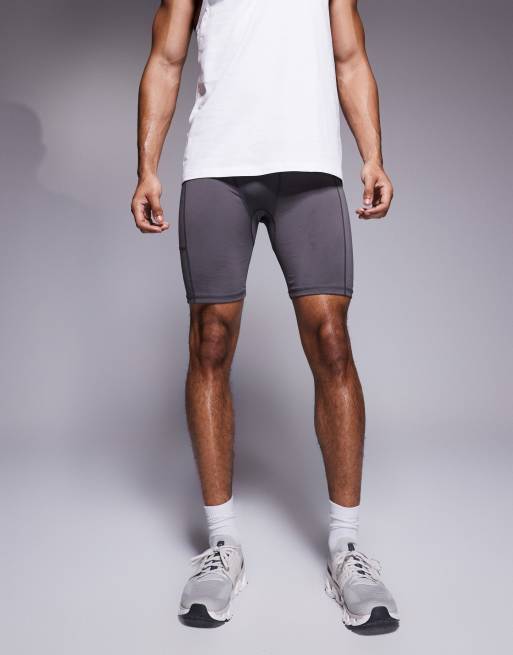 4505 Icon training base layer legging shorts with quick dry and phone pocket in gunmetal 
