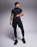 [ASOS] 4505 Icon training base layer tights with quick dry and phone pocket in black XS Black