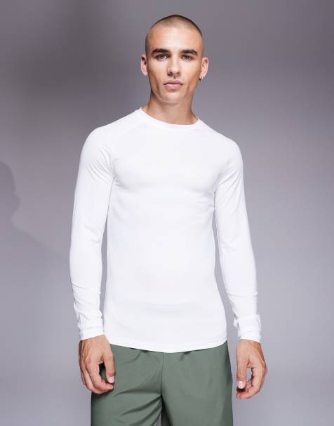 4505 Icon training long sleeve muscle fit base layer in white - view 1