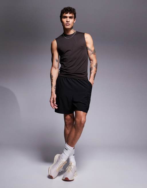 4505 Icon training quick dry muscle fit tank in brown , 3 of 4