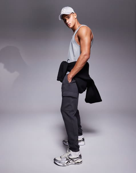 4505 Icon training quick dry performance cargo joggers in charcoal - view 1