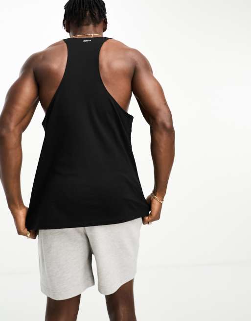 4505 Icon training quick dry stringer tank top in black  , 4 of 4