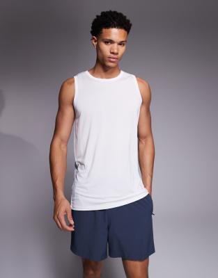 4505 Icon Training Sleeveless Loose Fit Tank With Quick Dry In White