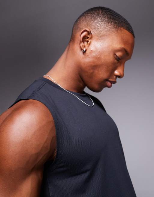 4505 Icon training sleeveless tank top with quick dry 2 pack in black and charcoal , 2 of 4