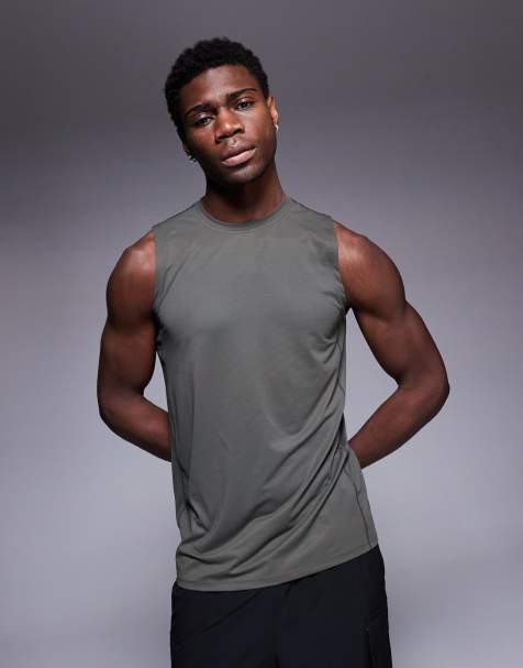 4505 Icon training sleeveless tank with quick dry in dark green - view 1