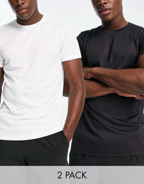 4505 Icon training t-shirt 2 pack with quick dry in black and white  