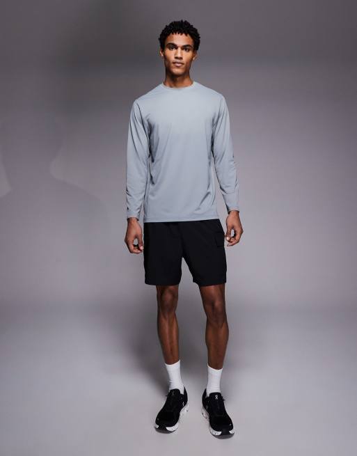 4505 - Icon - Trainings T-shirt van sneldrogend mesh met lange mouwen in koel grijs, 2 van 5