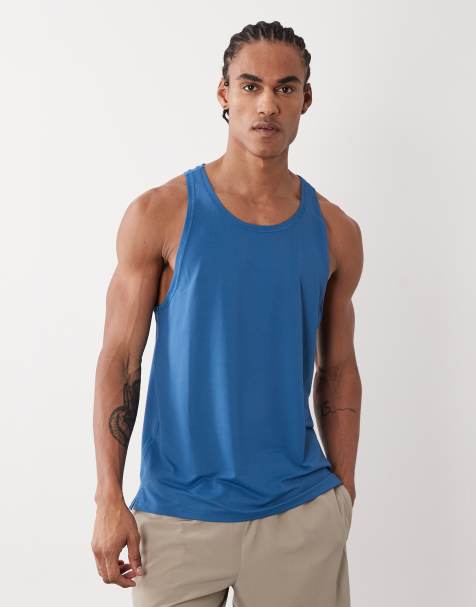4505 - Icon - Trainingshemd van sneldrogend mesh met racerback in blauw - view 1