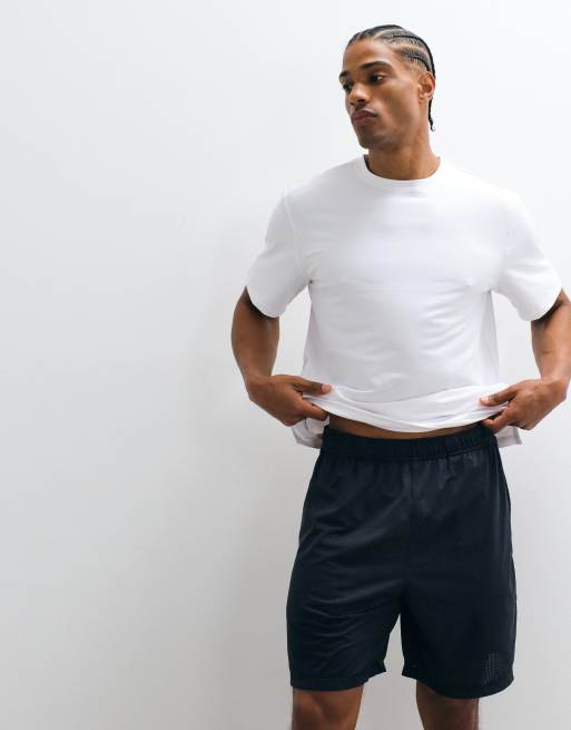 4505 - Icon - Trainingsshort van 7 inch en sneldrogend mesh met ritszakken in zwart, 4 van 5