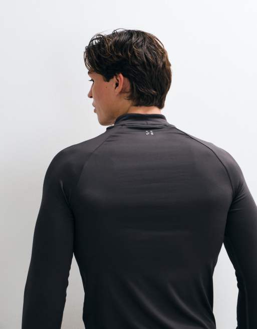 4505 Icon træningsundertrøje med hurtigttørrende, tætsiddende pasform, lange ærmer og mock neck i mørkegrå, 3 af 5