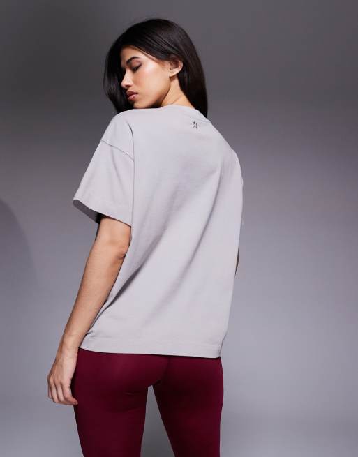 4505 - Icon - Vasket neutralfarvet oversized T-shirt i kraftig hurtigttørrende bomuld, 4 af 4