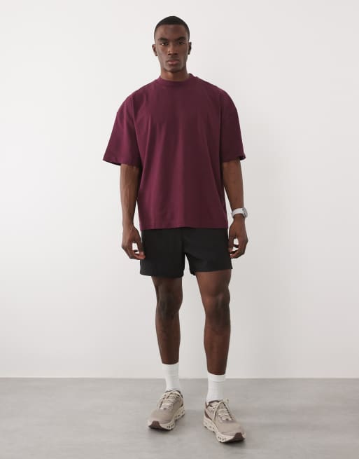 4505 – Icon – Vinröd t-shirt i kraftig bomull och oversize med snabbtorkande finish, 2 av 5
