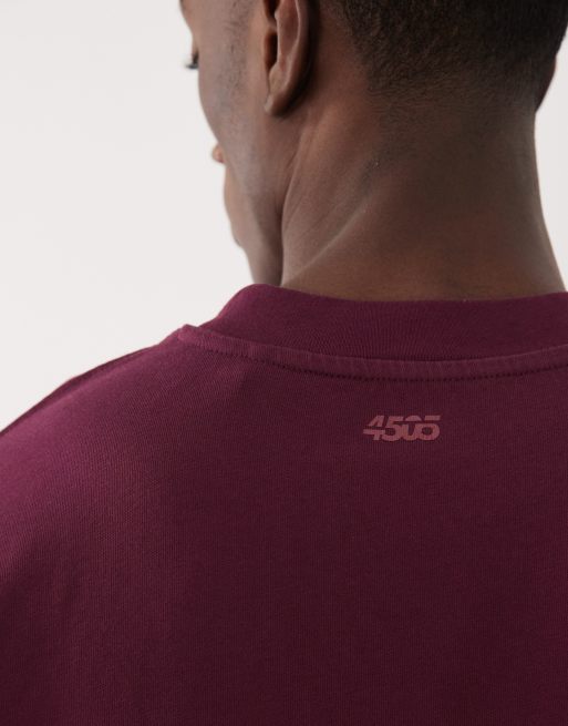 4505 – Icon – Vinröd t-shirt i kraftig bomull och oversize med snabbtorkande finish, 5 av 5