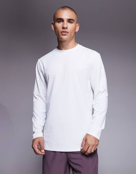 4505 – Icon – Vit tränings-t-shirt i snabbtorkande mesh med långa ärmar - view 1