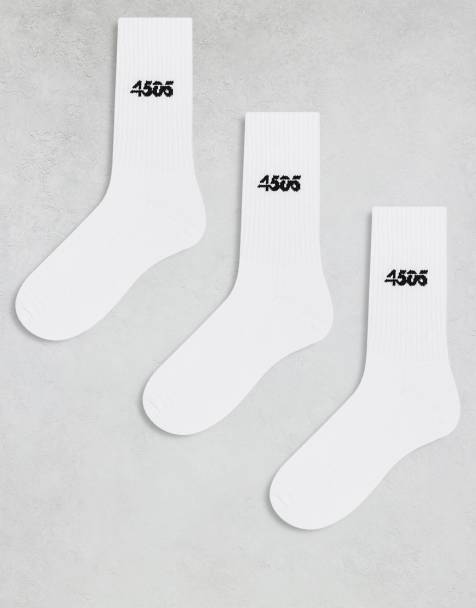 4505 – Icon – Vita, korta träningsstrumpor i snabbtorkande material, 3-pack - view 1
