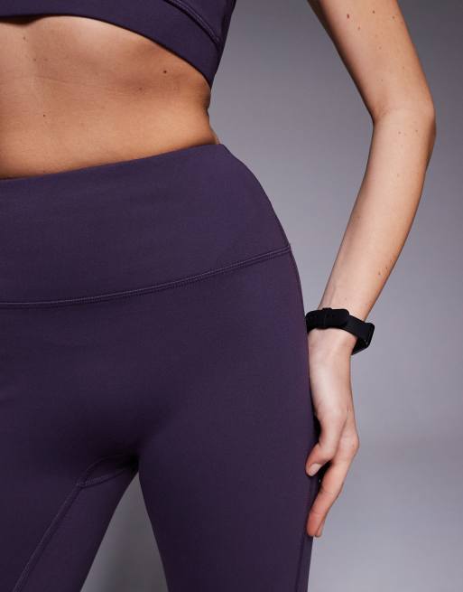 4505 – Icon – Weiche, ausgestellte Yoga-Leggings in Dunkellila mit hohem Bund, 5 von 5