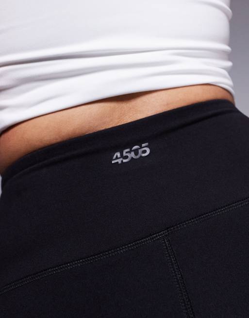 4505 – Icon – Weiche, ausgestellte Yoga-Leggings in Schwarz mit hohem Bund, 5 von 5