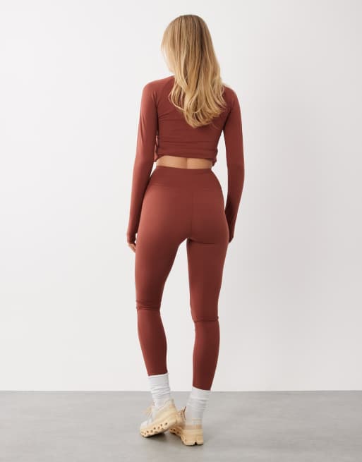 4505 – Icon – Weiche Yoga-Leggings in Amber mit hohem Bund, 5 von 5