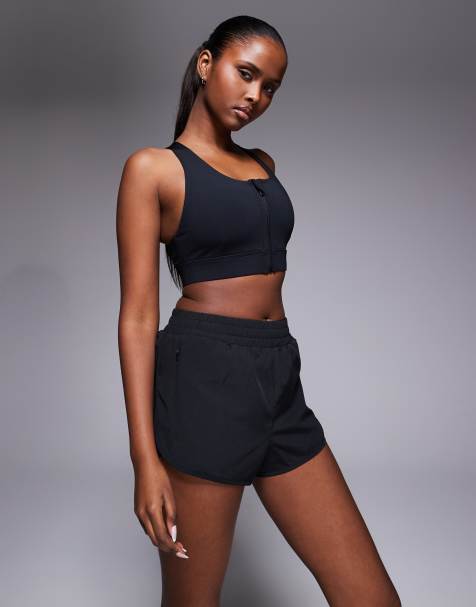 4505 Icon woven run short with zip pockets in black - view 1