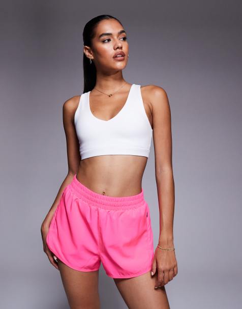 4505 Icon woven run short with zip pockets in bright pink - view 1