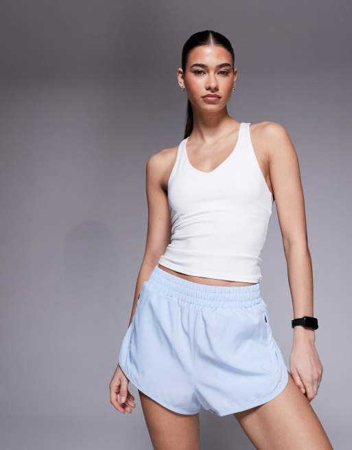 4505 Icon woven run short with zip pockets in ice blue, 2 of 5